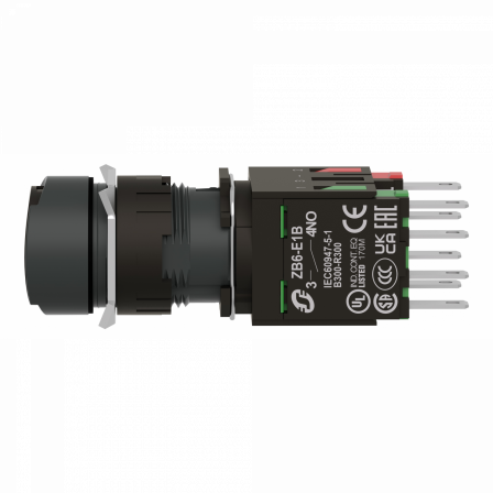 Harmony XB6 - bouton-poussoir - Ø16mm - à impulsion affleurant - 1O+1F - noir