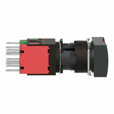 Harmony XB6 - bouton-pous. lum. complet - tête rect. - rouge - Ø16 - 24V - 1O+1F