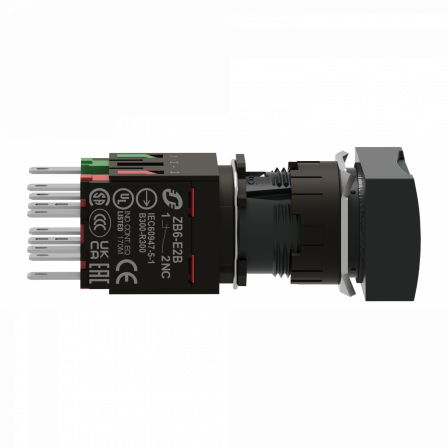 Harmony XB6 - bouton-pous. lum. - Ø16mm - à imp. affleurant - 24V - 1O+1F - vert