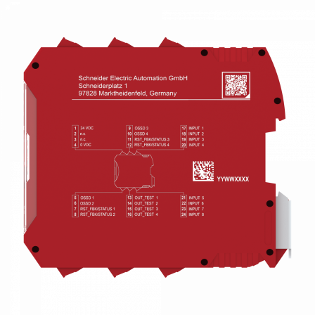 CPU-8 entrées de sécurité-4 OSSD simples-bornier à vis