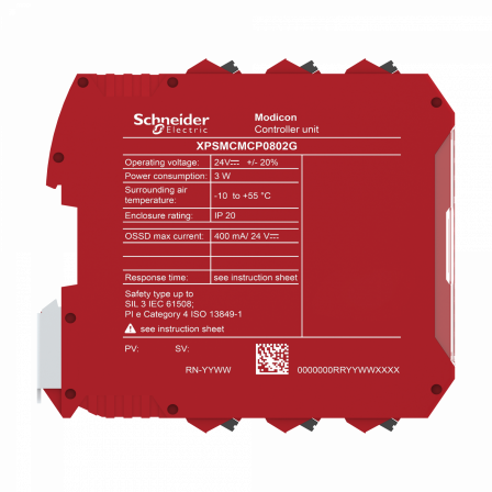 Preventa XPSMCM - contrôleur 8 entrées 2 sorties - connecteur à ressort