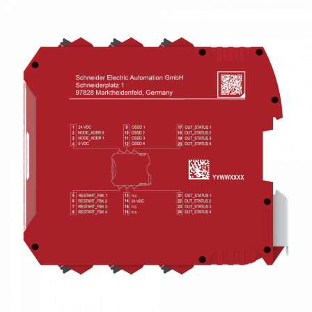 4 OSSD statiques-4OSSD simples ou 2OSSD doubles-8 sorties SIL1/PLc- à ressort