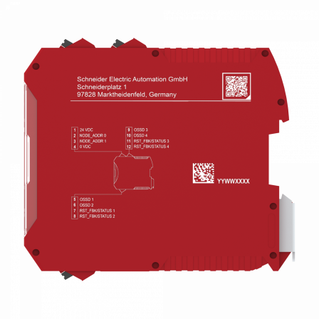 4 OSSD avec courant de sortie de 400 mA-4 sorties SIL 1/PL c-bornier à ressort