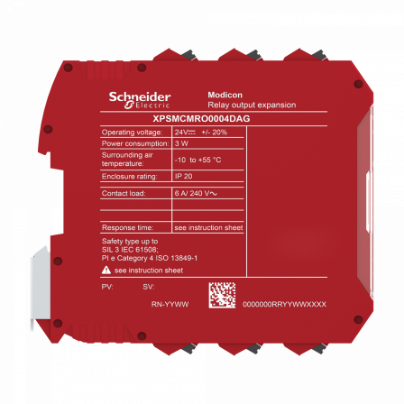 Preventa XPSMCM module extension 4sorties relais configurable connecteur ressort