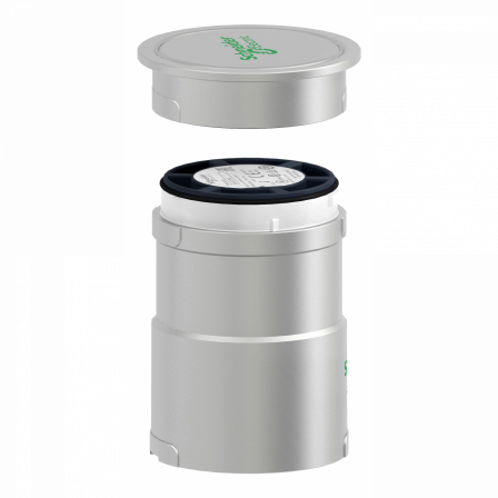 Harmony XVU - embase alim avec couvercle - Ø60 - argent - 24VACDC