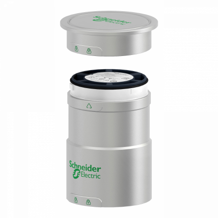 Harmony XVU - embase alim avec couvercle - Ø60 - argent - 24VACDC