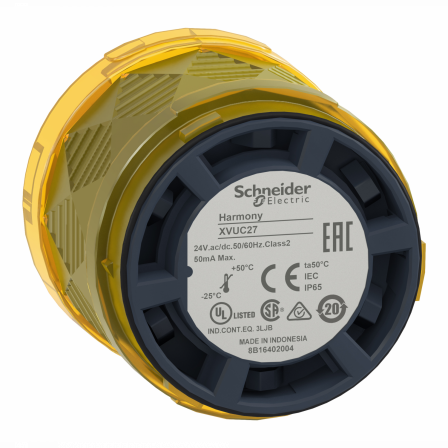 Harmony XVU - élément lumineux Ø60 - DEL - fixe - 24VDC - J Ø70aune