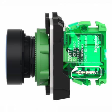 Harmony émetteur sans pile & sans fil avec tête plastique Ø22 mm capsule bleue