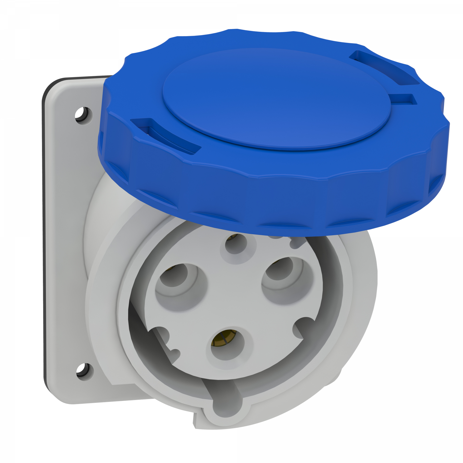 Mureva - socle de prise industrielle - CEE 63A 3P 230V 6U - inclinée - IP67