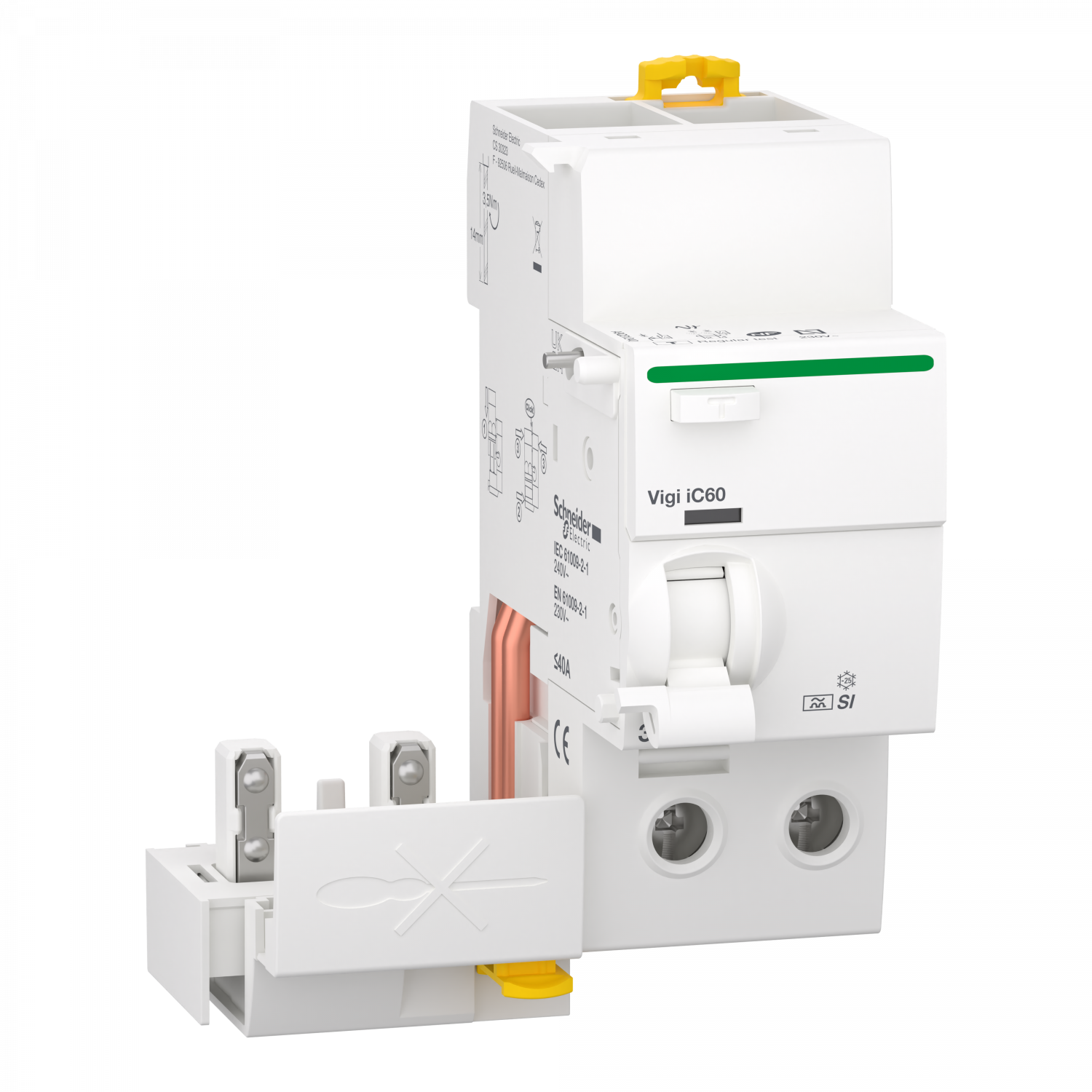 Acti9 Vigi iC60 - Bloc diff. 230Vca (Ph/N) - 2P - 40A - 30mA - Type A-SI