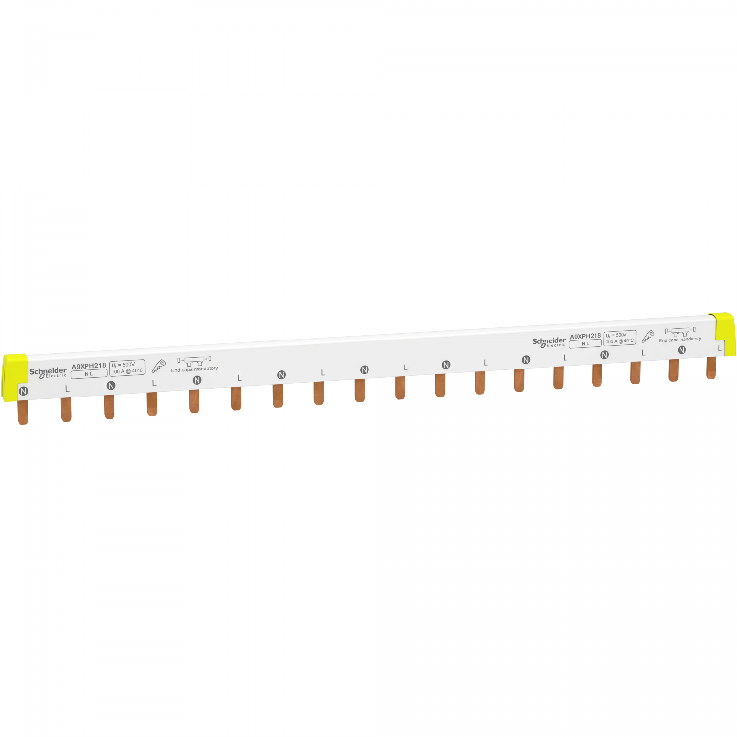 Acti9 iC60 - peigne de raccordement à dents - 2P - 100A - 18 modules de 18mm