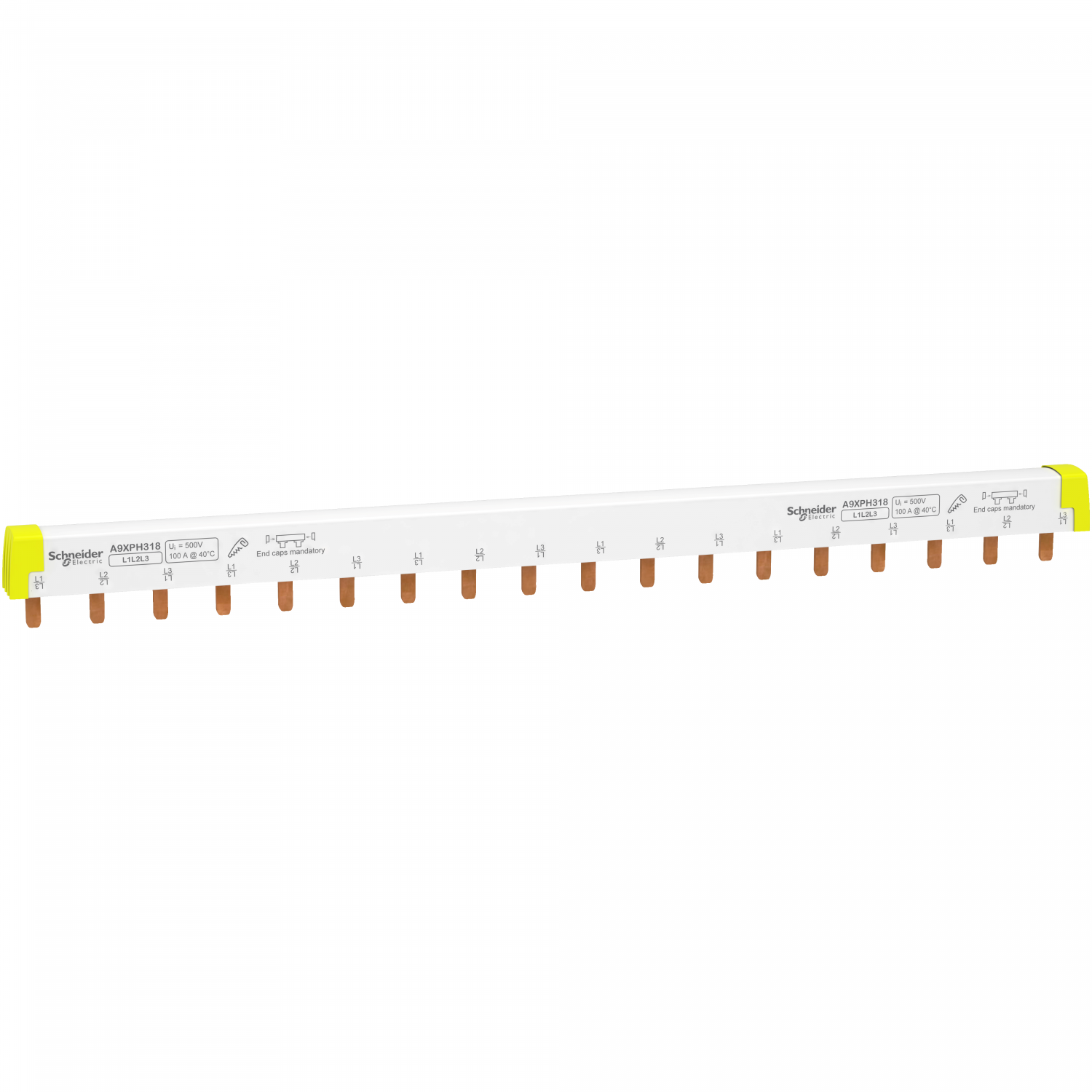 Acti9 iC60 - peigne de raccordement à dents - 3P - 100A - 18 modules de 18mm