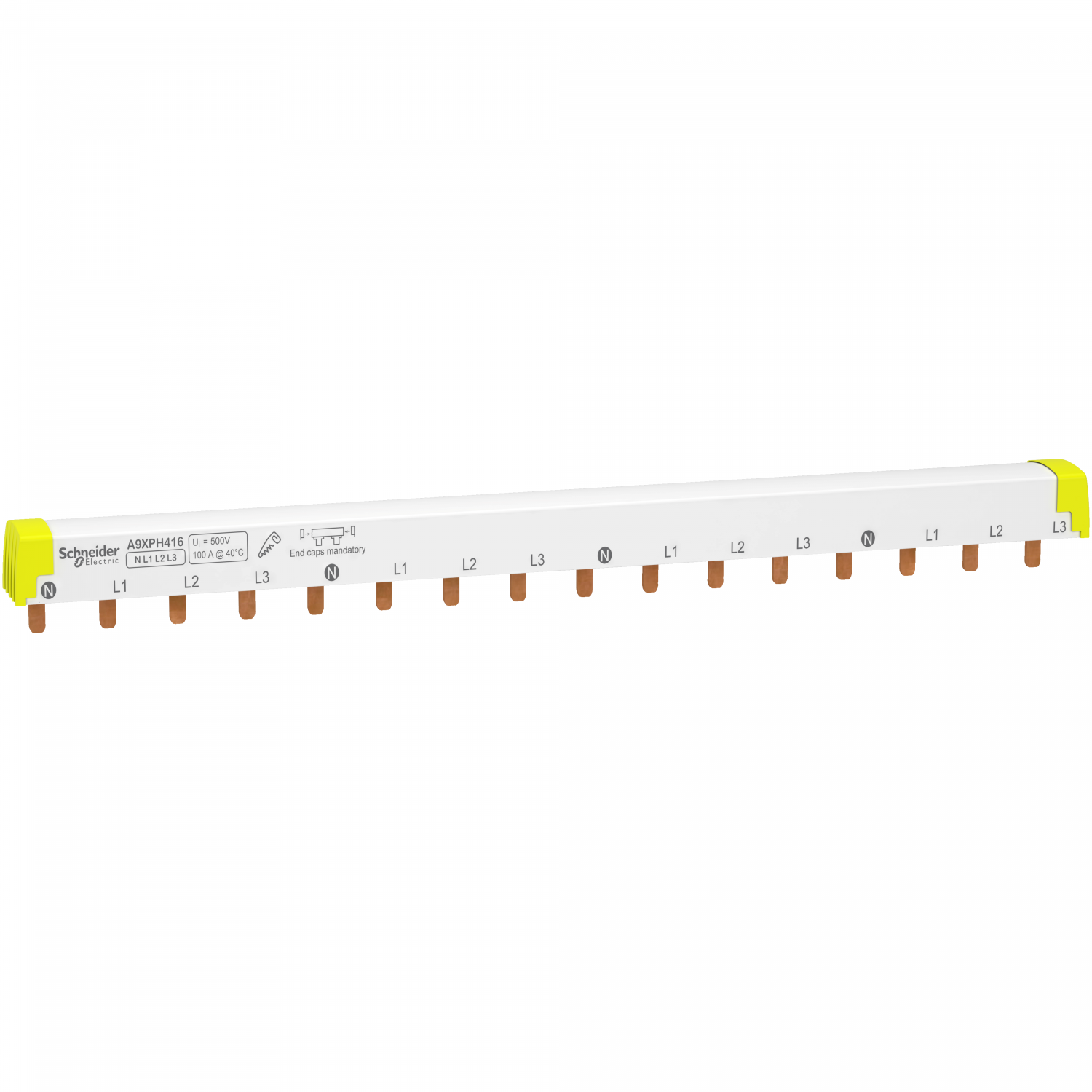 Acti9 iC60 - peigne de raccordement à dents - 4P - 100A - 16 modules de 18mm