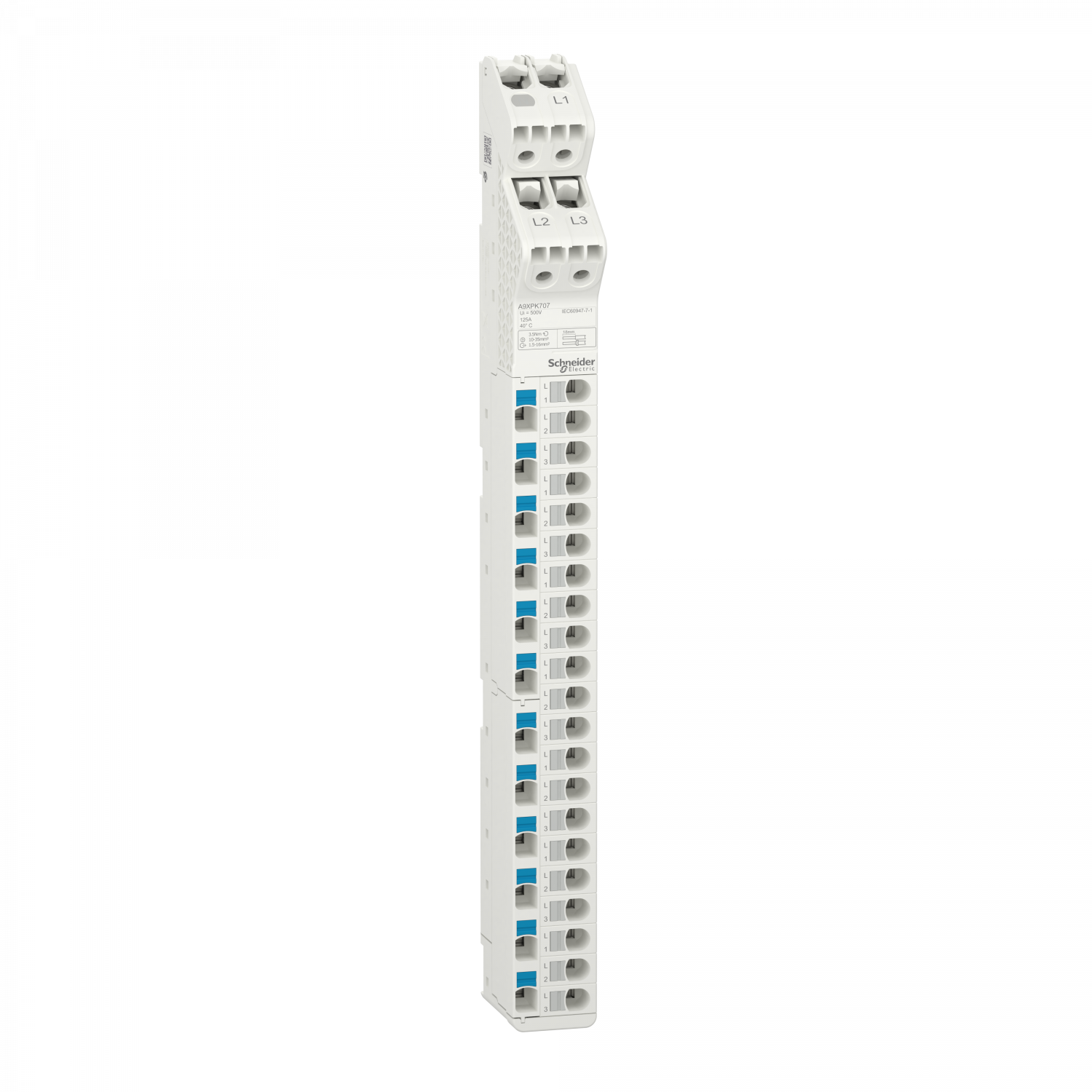 Acti9 Vdis - répartiteur vertical - 125A 250/440V 33 points de connexion
