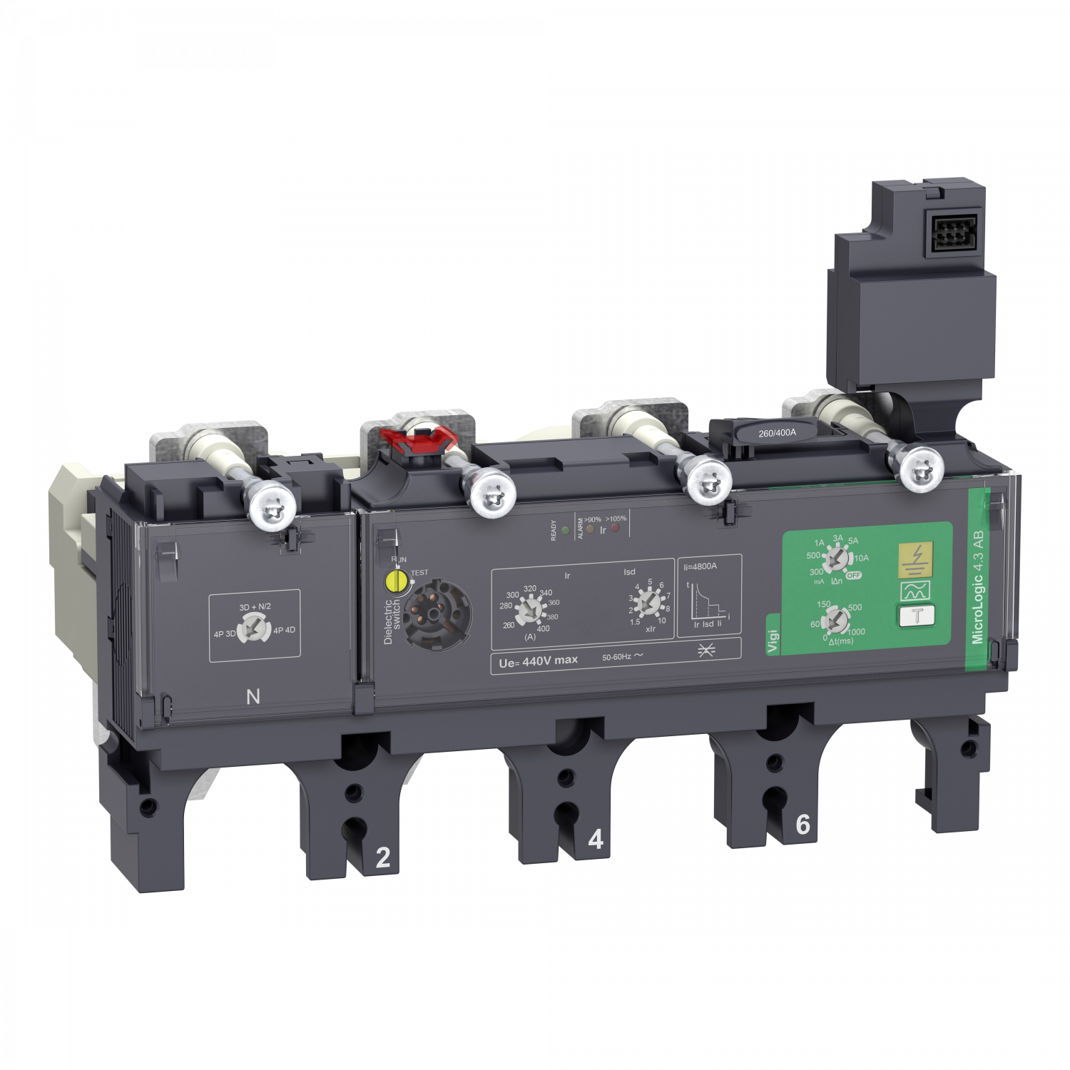ComPacT NSX - Déclencheur MicroLogic 4.3 AB 400A - 4P4D pour NSX400-630