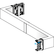 Canalis KSA - Zed horiz. coupe feu 400A - Gau./Dr. - A&C=250mm - B=700-1200mm