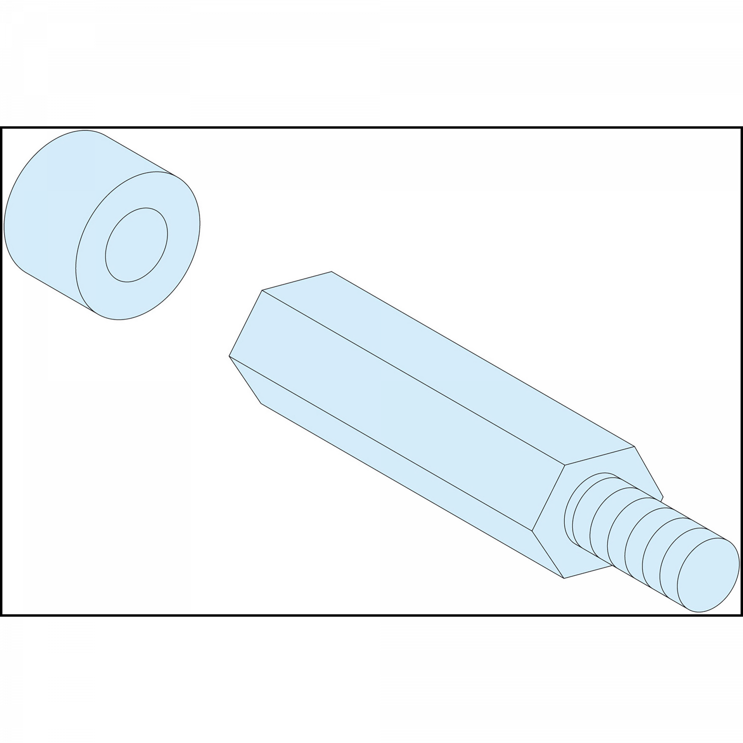 PrismaSeT G - Entretoise hexagonale - M8 - Haut.=40mm - lot de 4