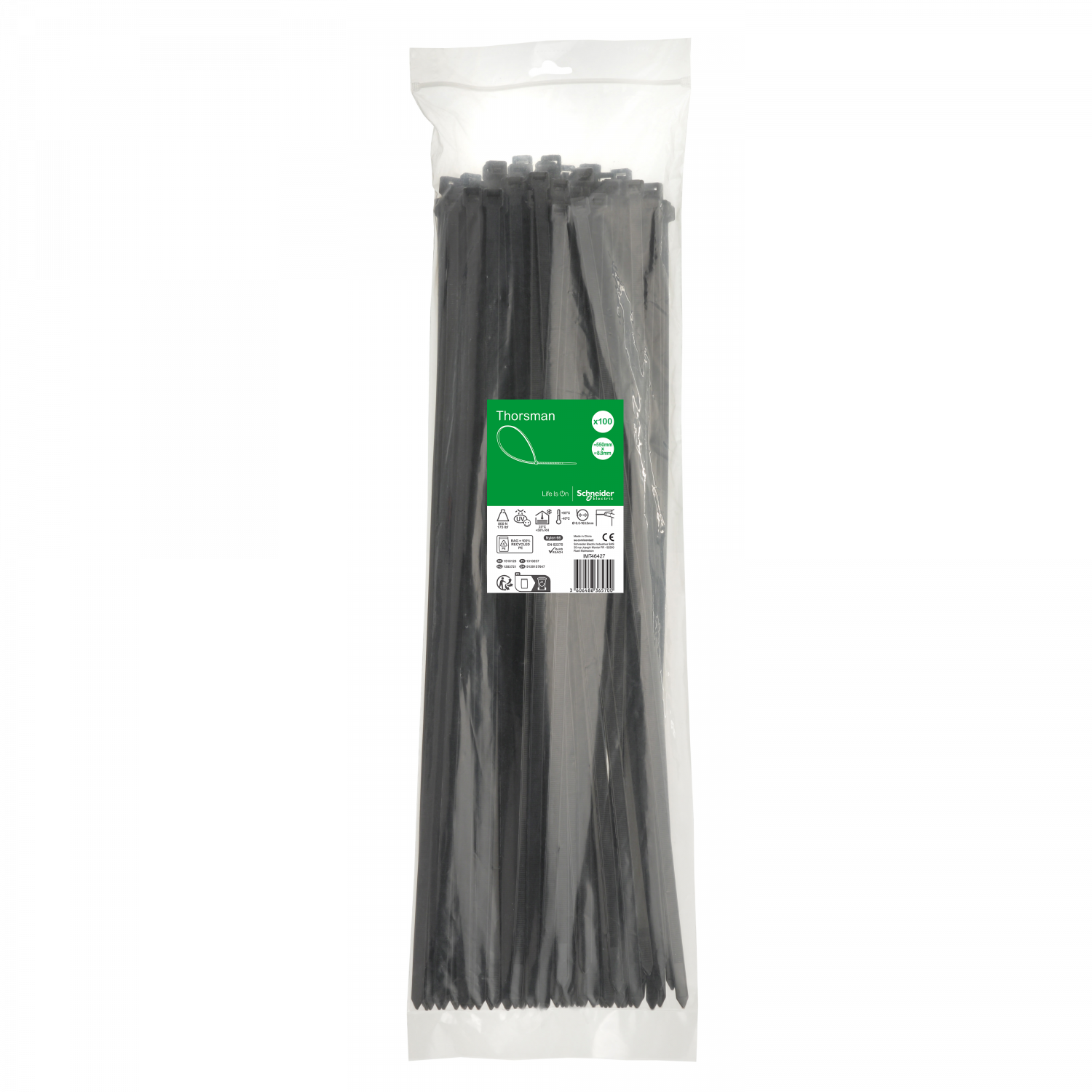 Thorsman colliers de serrage 550x8.8 Noir, 100p