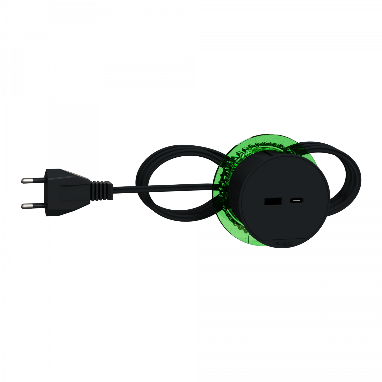 Unica System+ - bloc de prise à encastrer XS - USB A+C - câble 2m - anthracite