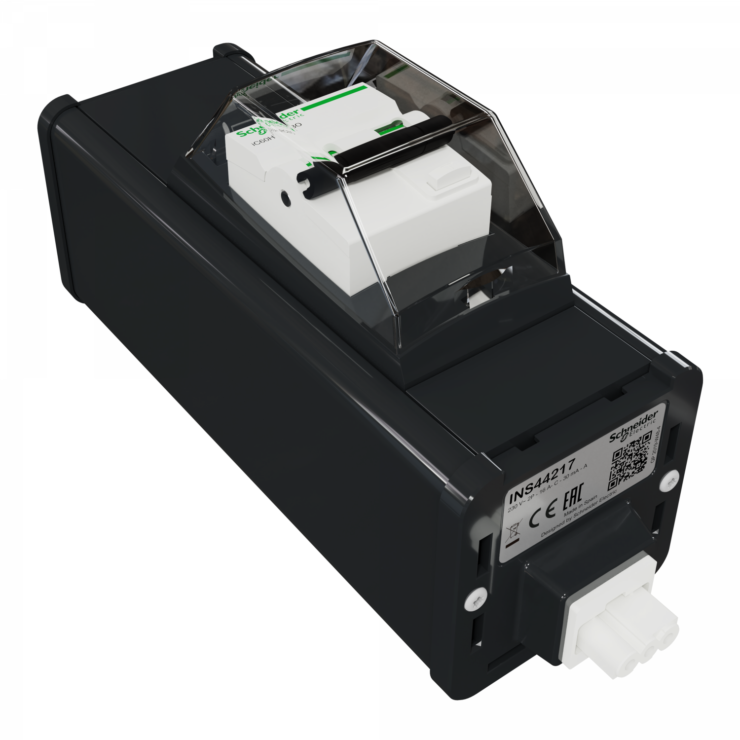 Unica System+ - nourrice précâblée M - disjoncteur Acti9 16A 30mA - capot - ant