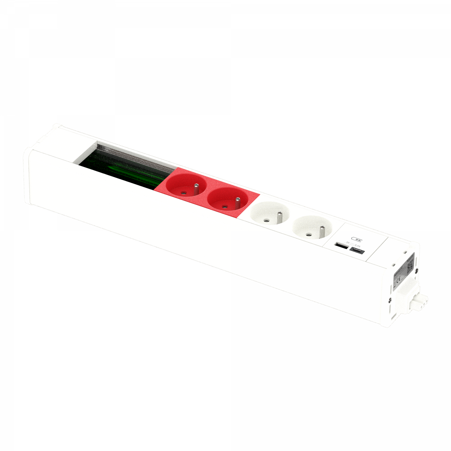 Unica System+ - nourrice précâb M - 2x2P+T +2x2P+Trouge +USB A+C +VDI 4mod - blc