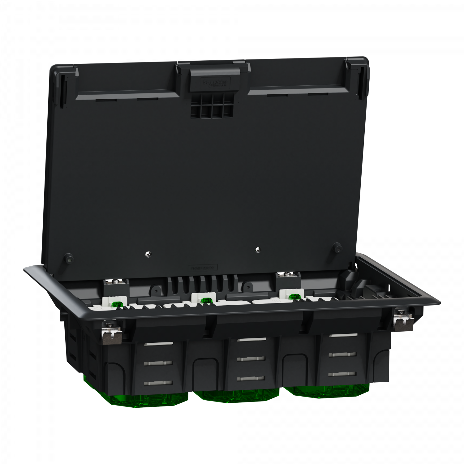 Unica System+ - Boîtier de sol L 3x4mod ou 6 postes - plastique - IK08 IP20