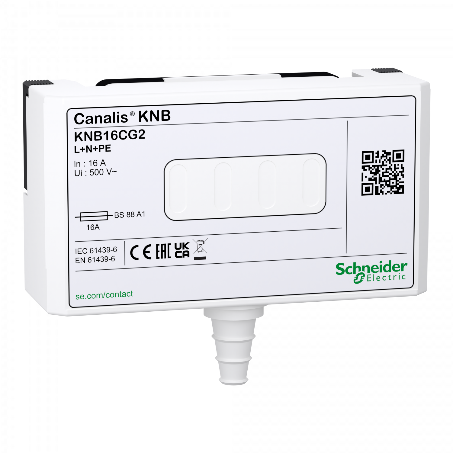 Canalis KN - connecteur de dériv. fusib. - 16A - A1 - 1L+N+PE - BS88