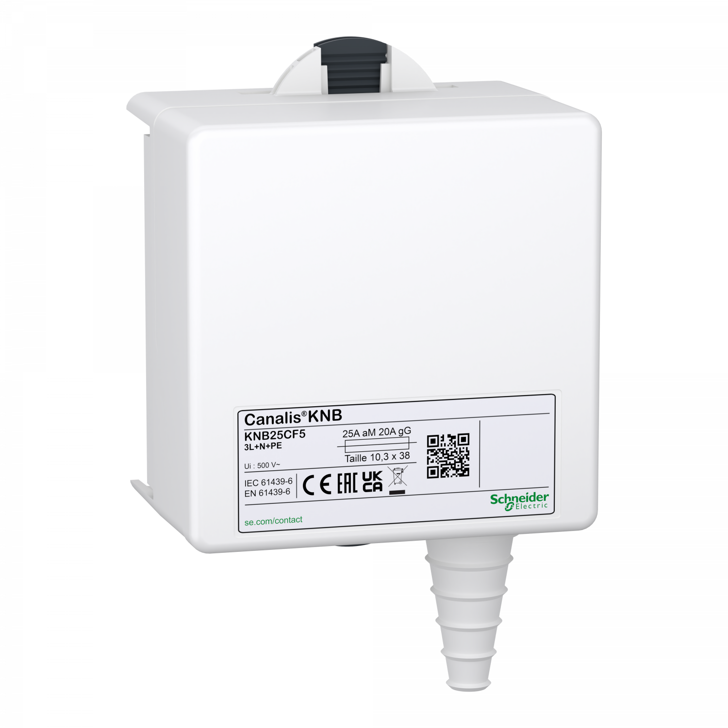 Canalis KNA - connecteur de dérivation fus. - 25A - 10x38 - 3L+N+PE - NF