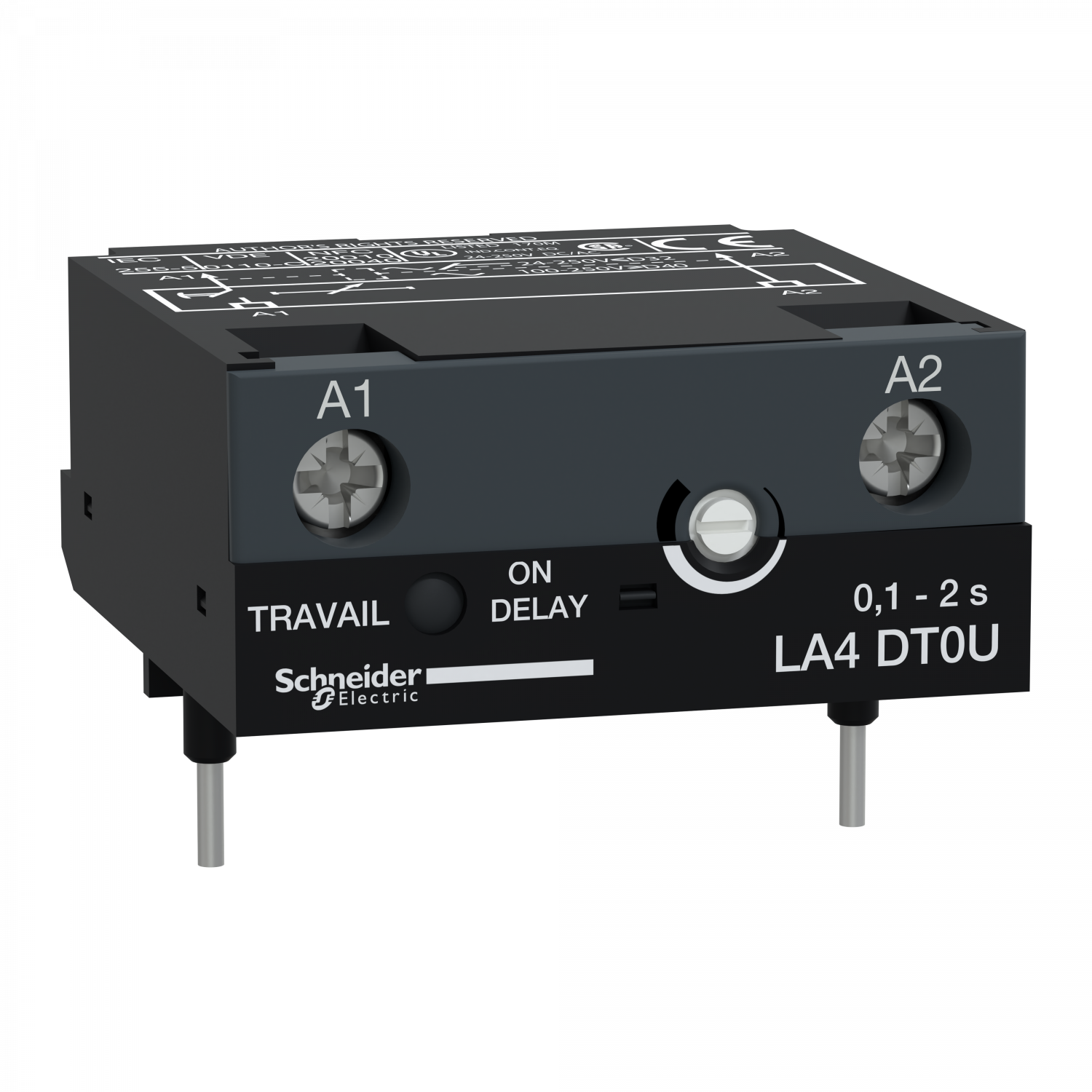 TeSys CA - module temporisateur électro. - type travail 0.1..2s - 24..250Vcc/ca