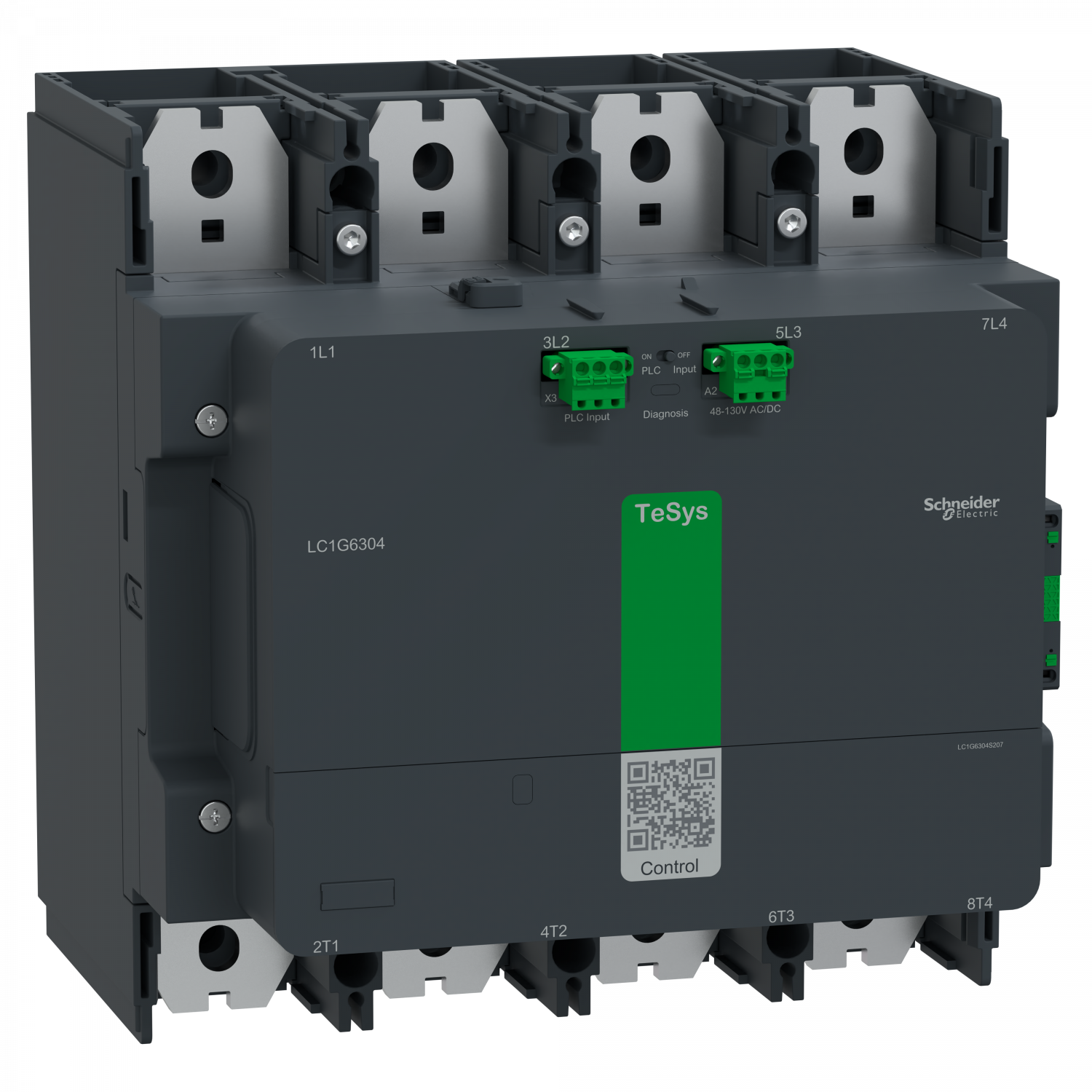 TeSys Giga, 4P(4NO), 630A, bobine AC/DC 48V…130V, application SNCF, Avanced