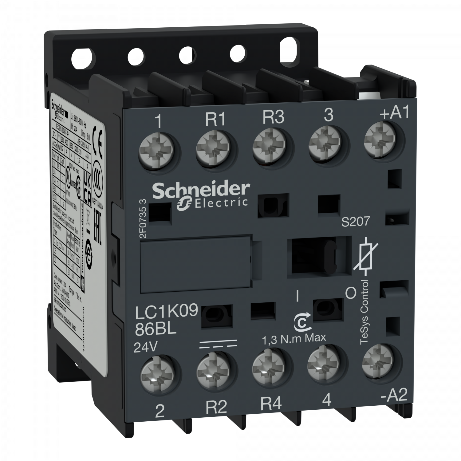 TeSys K - contacteur - 2P+2R - 20A AC1 - 110VBC - cosses fermées ferroviaire