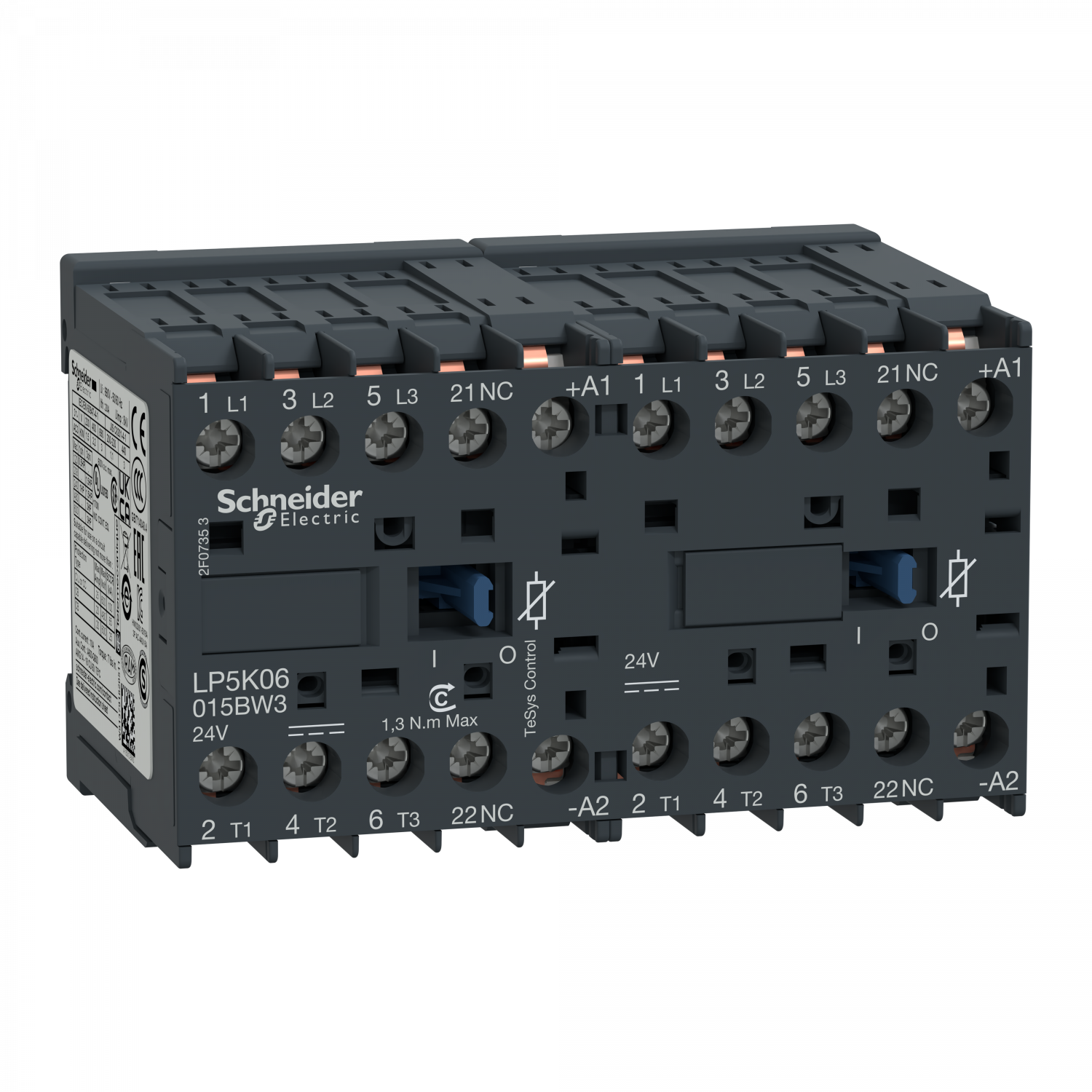 TeSys LP5K - contacteur inverseur - 3P - AC-3 440V - 6A - bobine 24Vcc