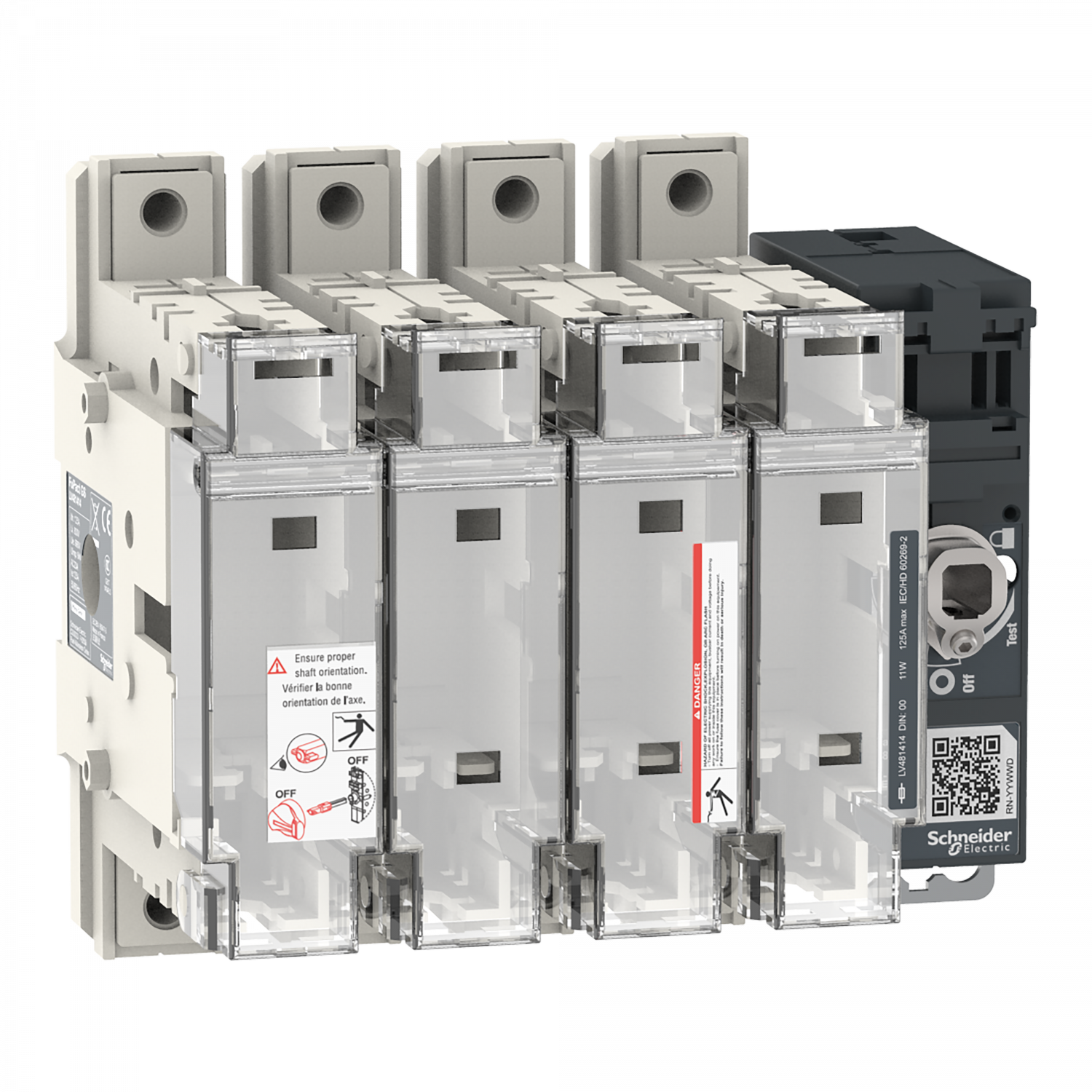 FuPact GS - interrupteur sectionneur fusible - 125A - 4P - DIN 00/000 - F&R CTRL