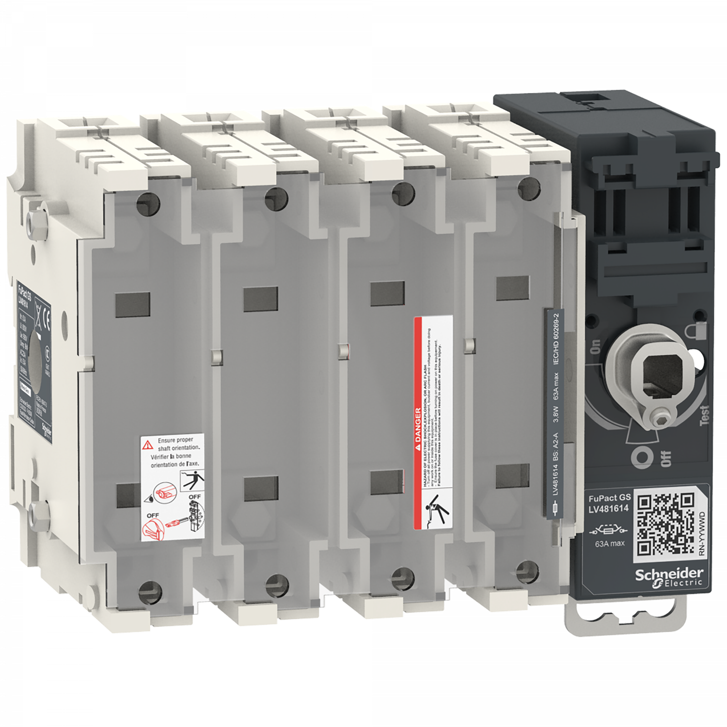 FuPact GS - interrupteur sectionneur fusible - 63A - 4P - BS A2/3 - F&R CTRL