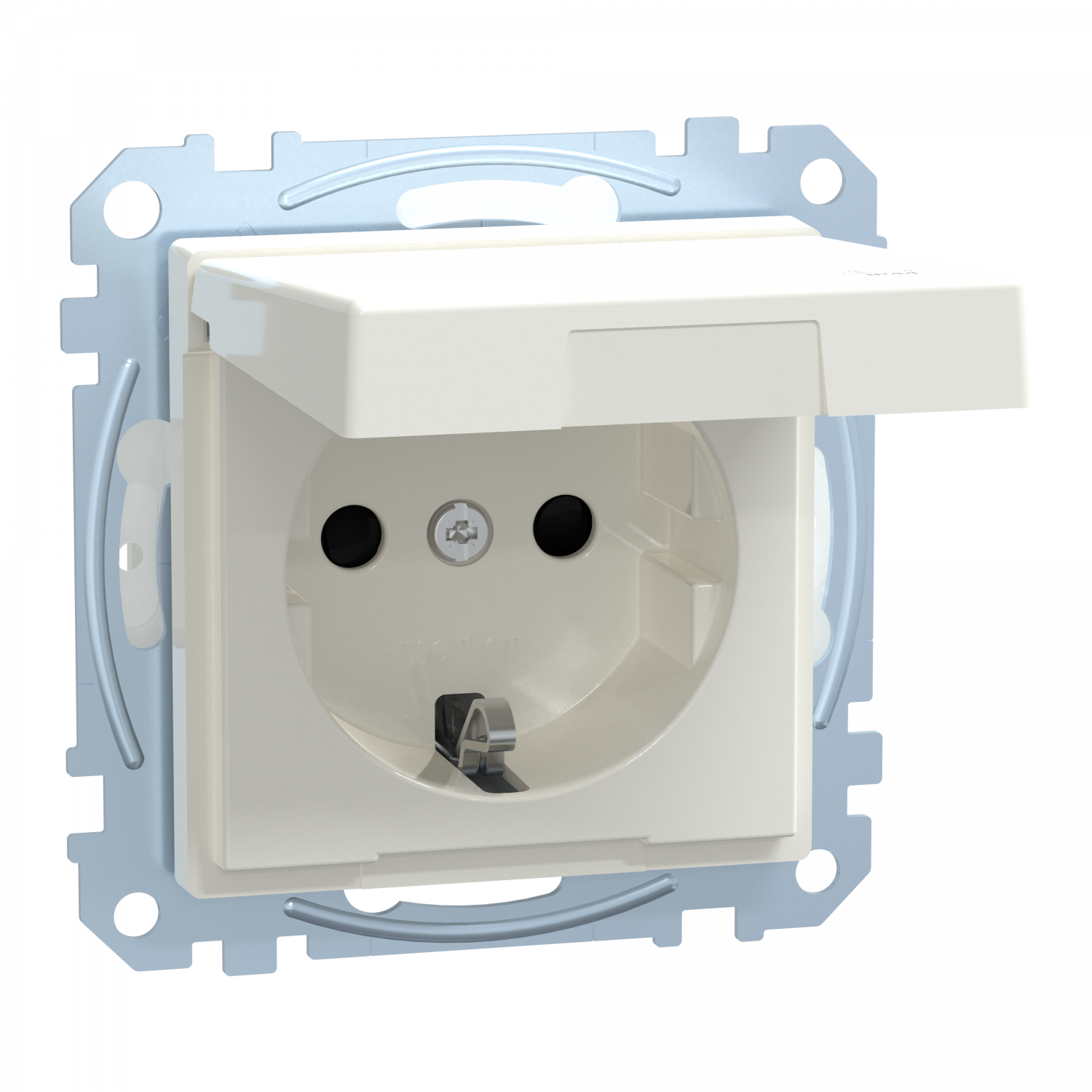 System M - Prise 2P+T - std all. - IP44 - borne auto - blanc brillant