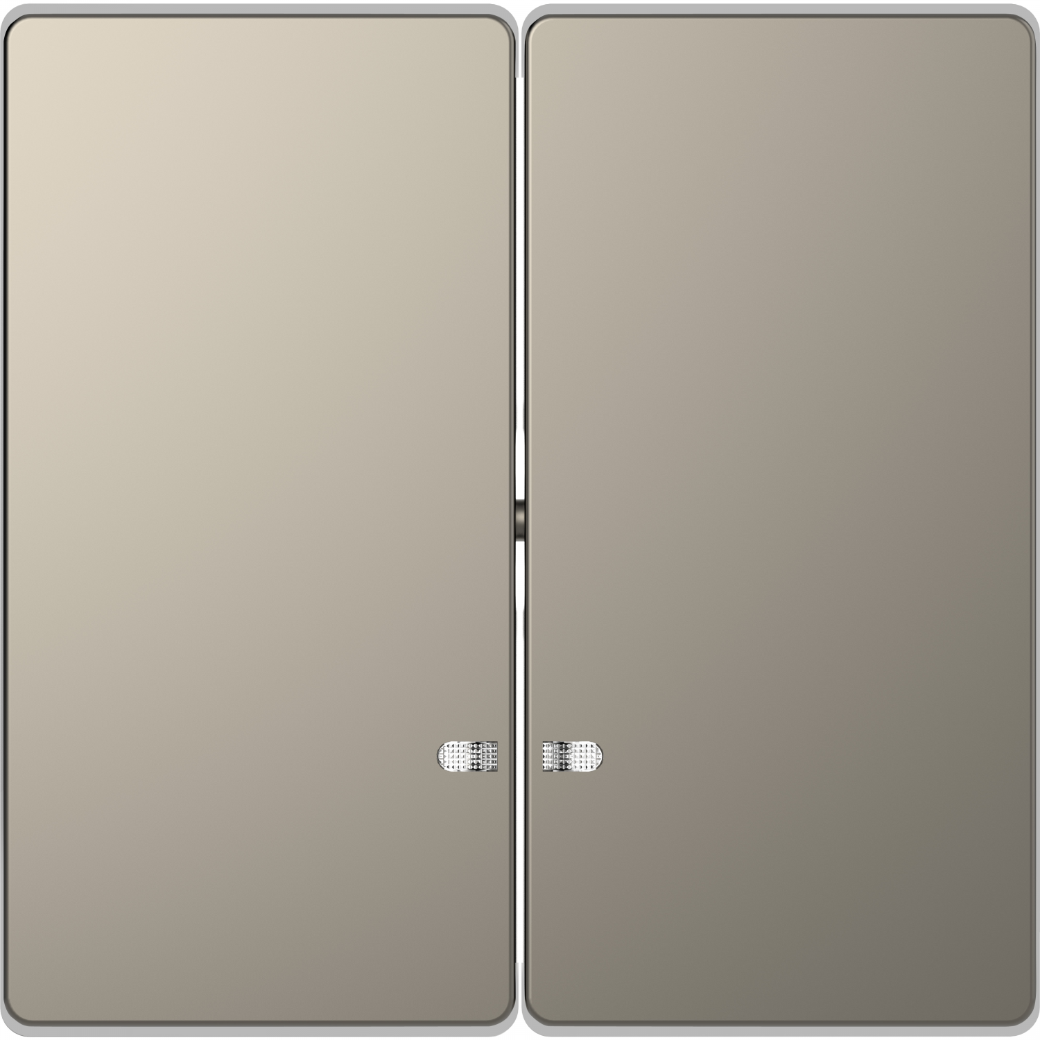 D-Life - enjoliveur pour commande double avec voyant - métal nickel