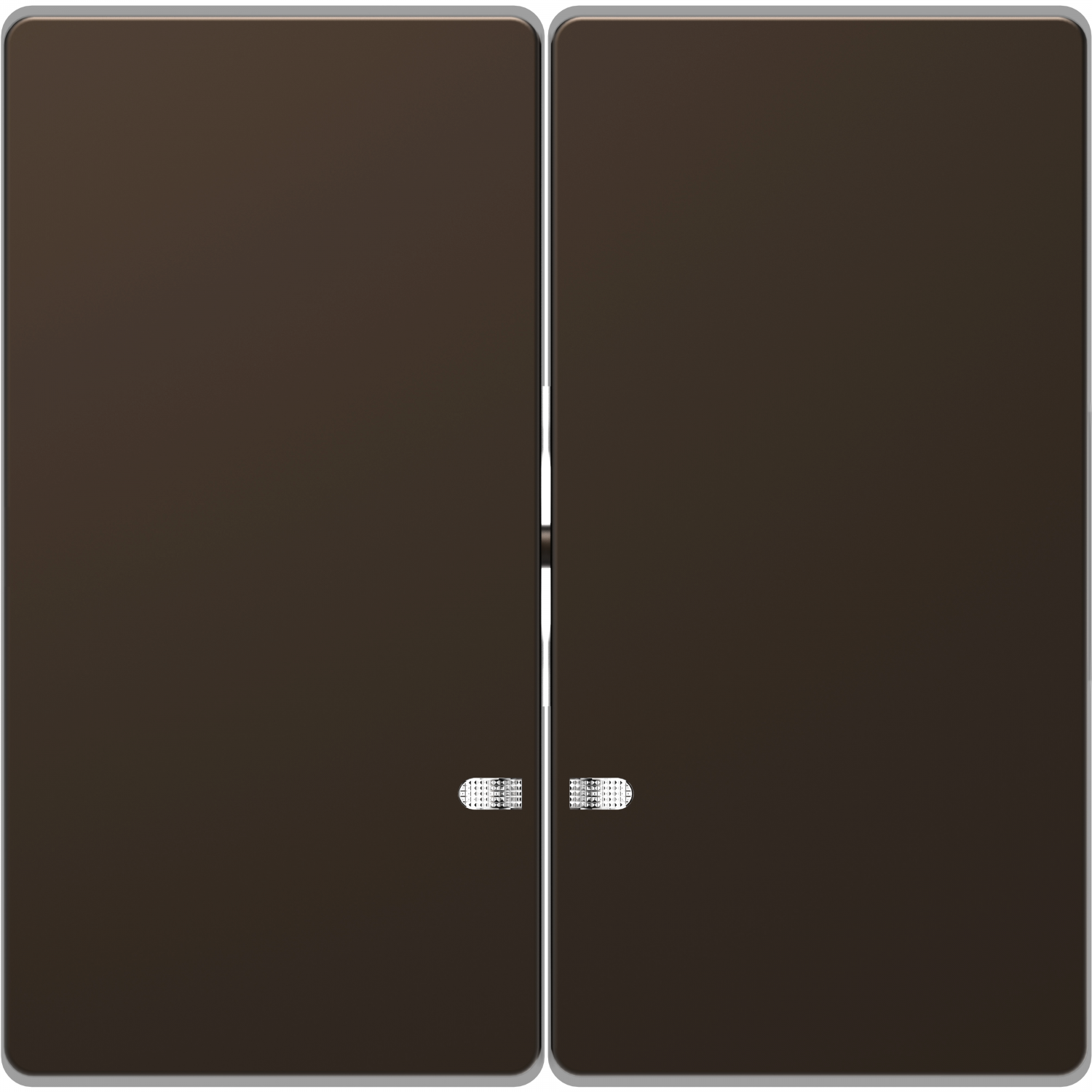 D-Life - enjoliveur pour commande double avec voyant - métal mocca