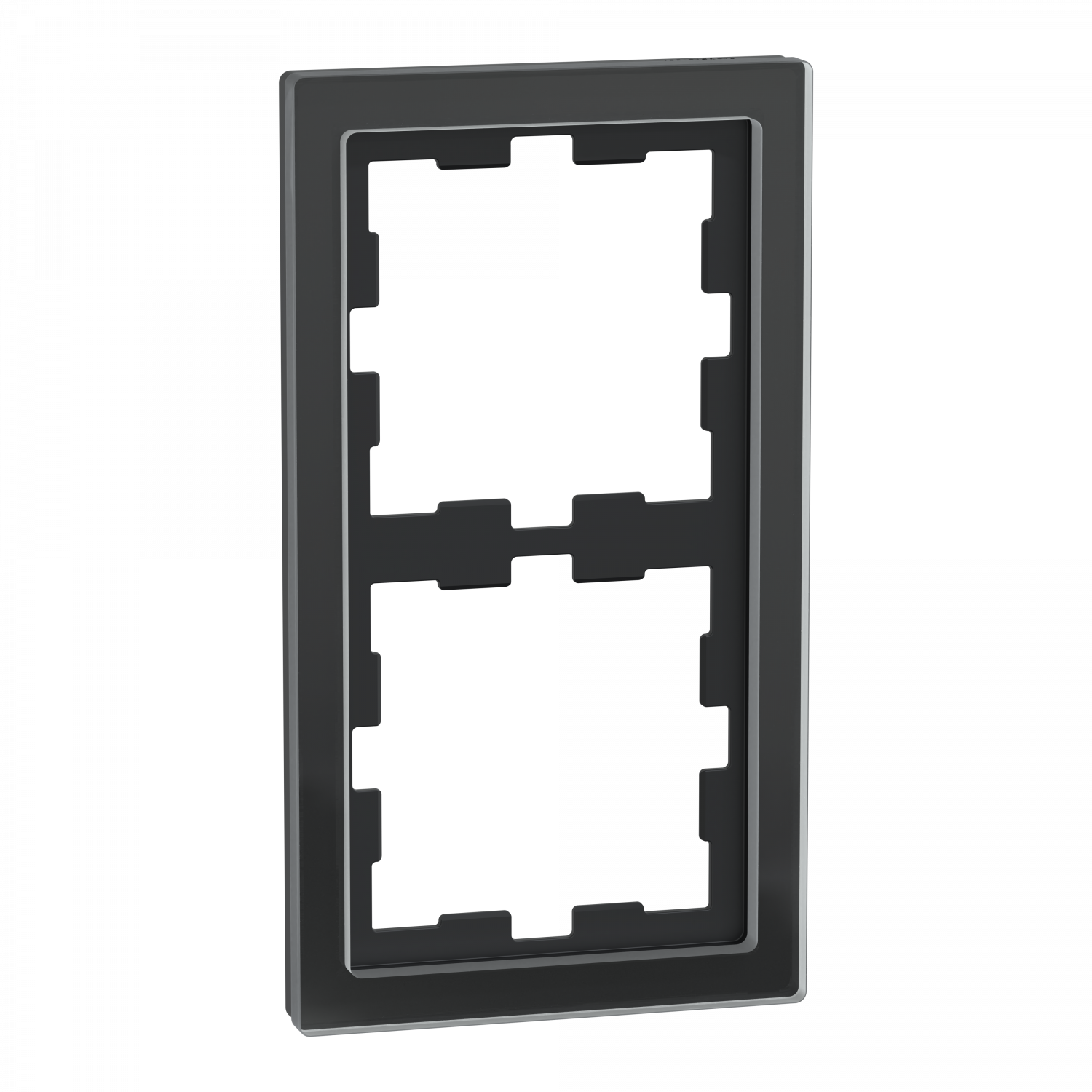 D-Life - cadre de finition - verre - noir - 2 postes