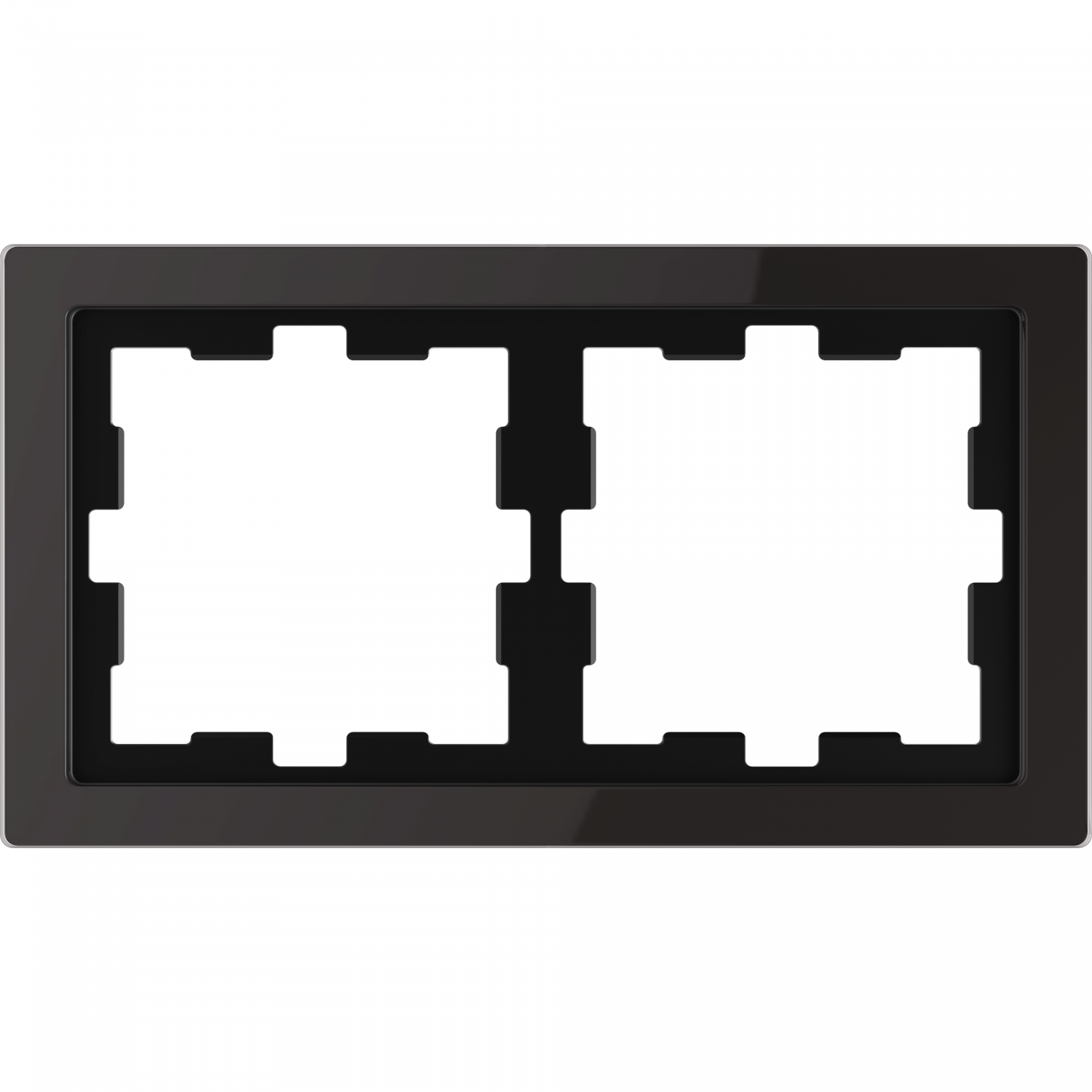 D-Life - cadre de finition - verre - noir - 2 postes