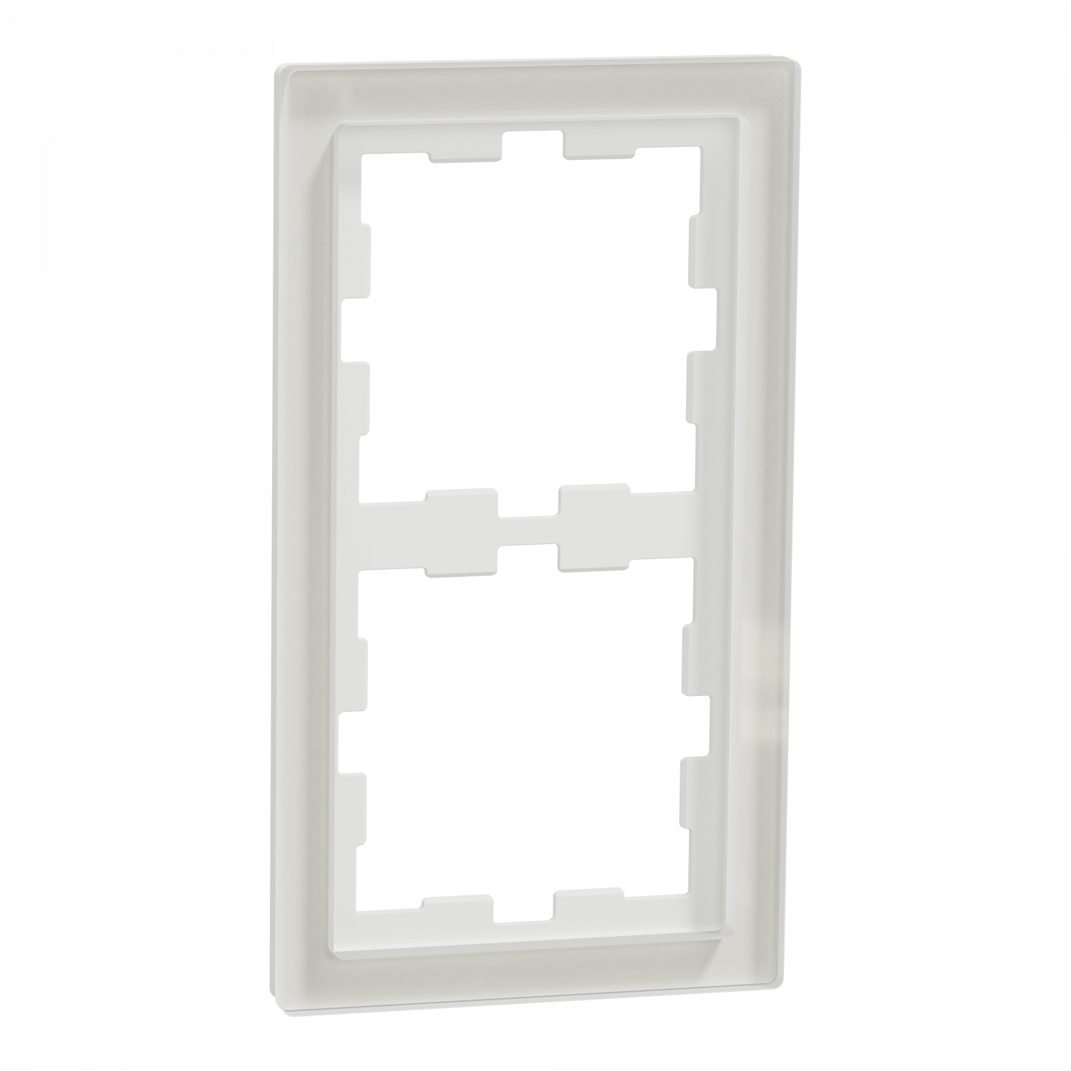 D-Life - cadre de finition - verre - blanc - 2 postes