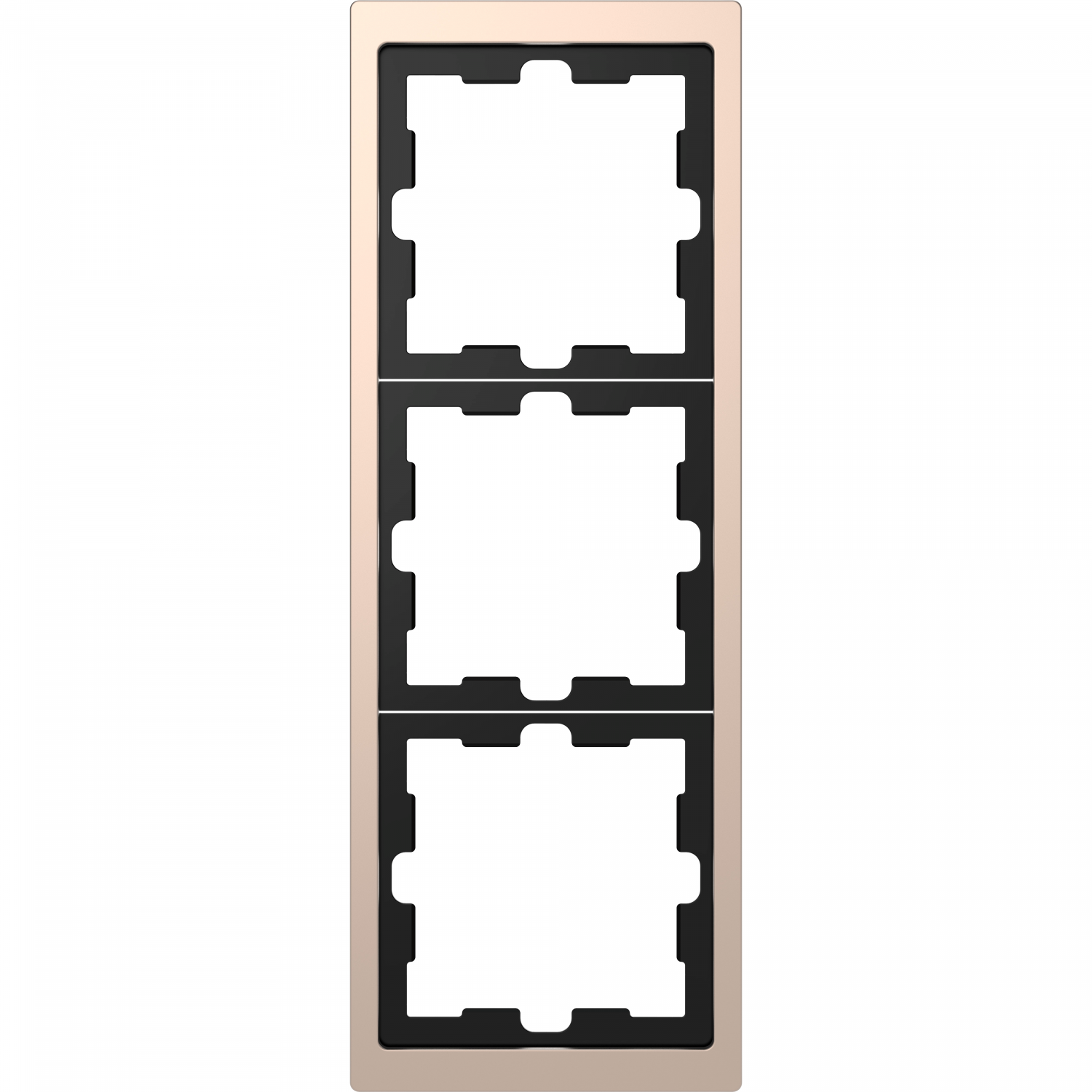 D-Life - cadre de finition - métal - champagne - 3 postes
