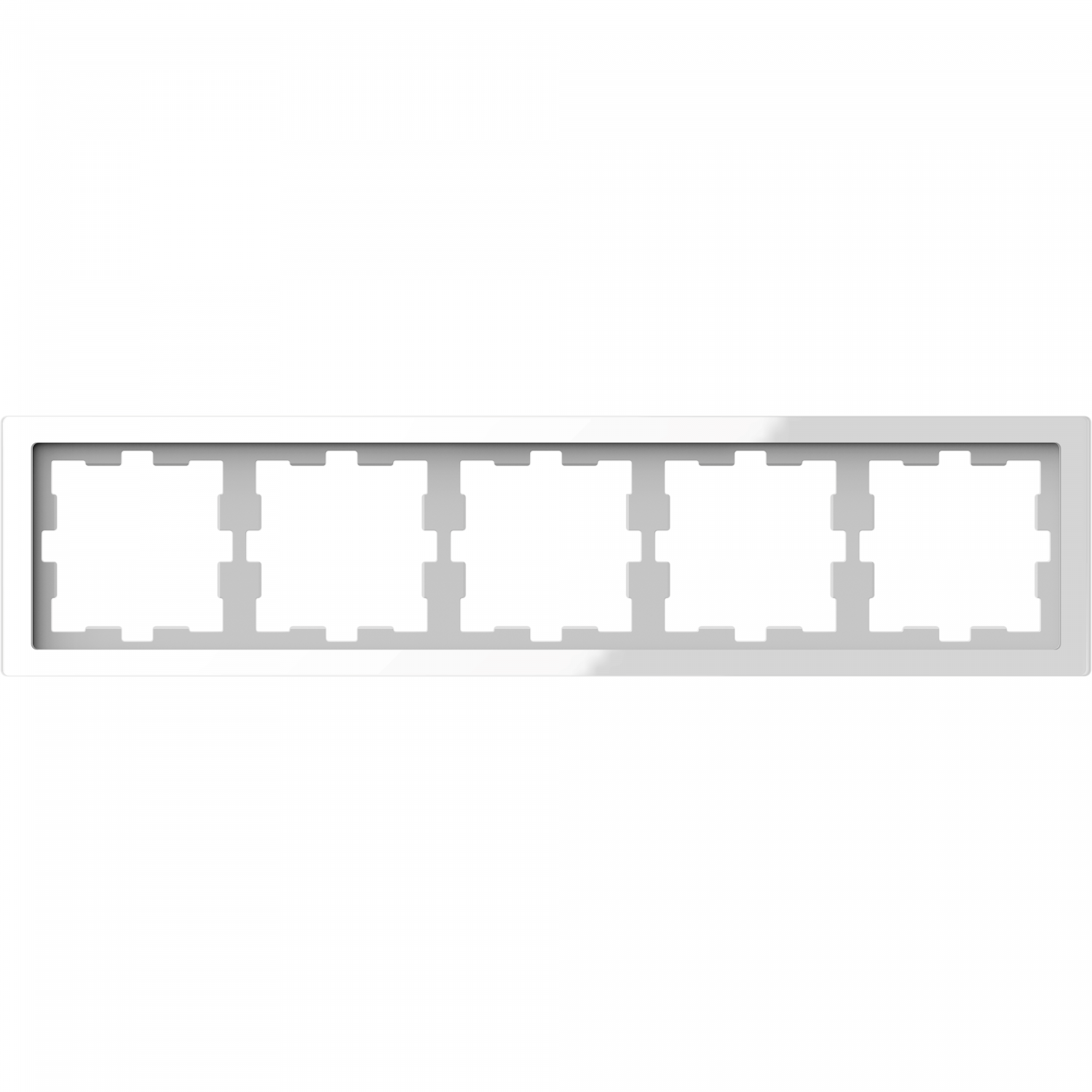 D-Life - cadre de finition - verre - blanc - 5 postes