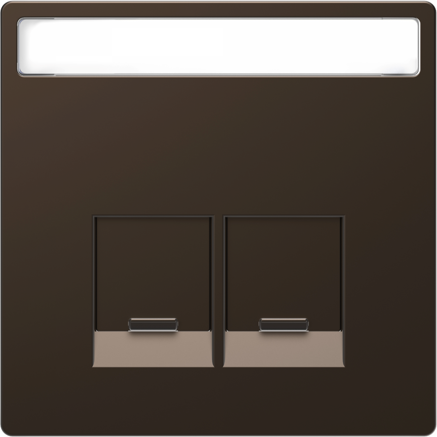 D-Life - enjoliveur prise double RJ45 S-One - porte-étiquette - métal mocca