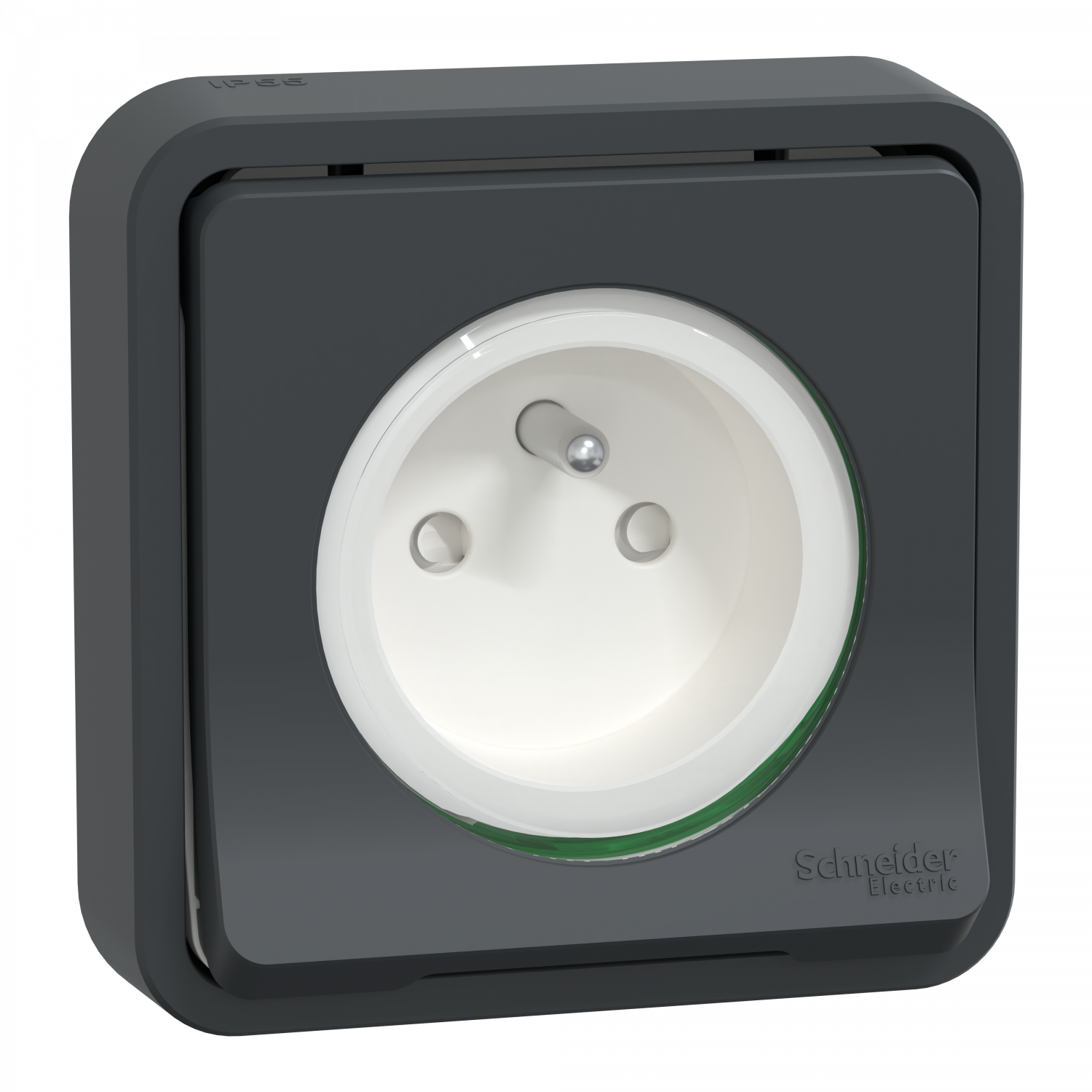 Mureva Styl - Prise courant 2P+T - compl encastré - IP55 IK08 - conn auto - gris