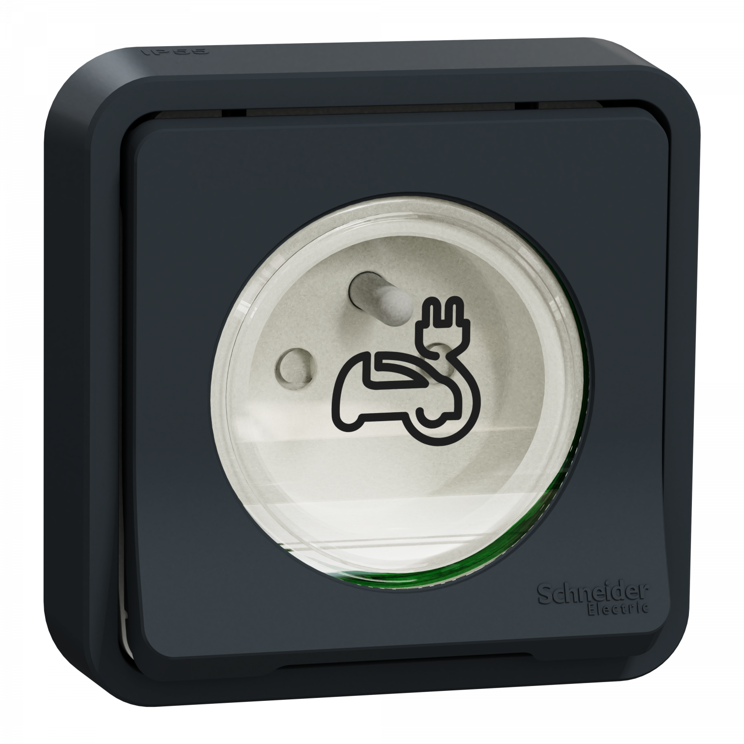 Mureva Styl - Prise courant 2P+T renforcée pour VE - IP55 IK08 - encastre - gris