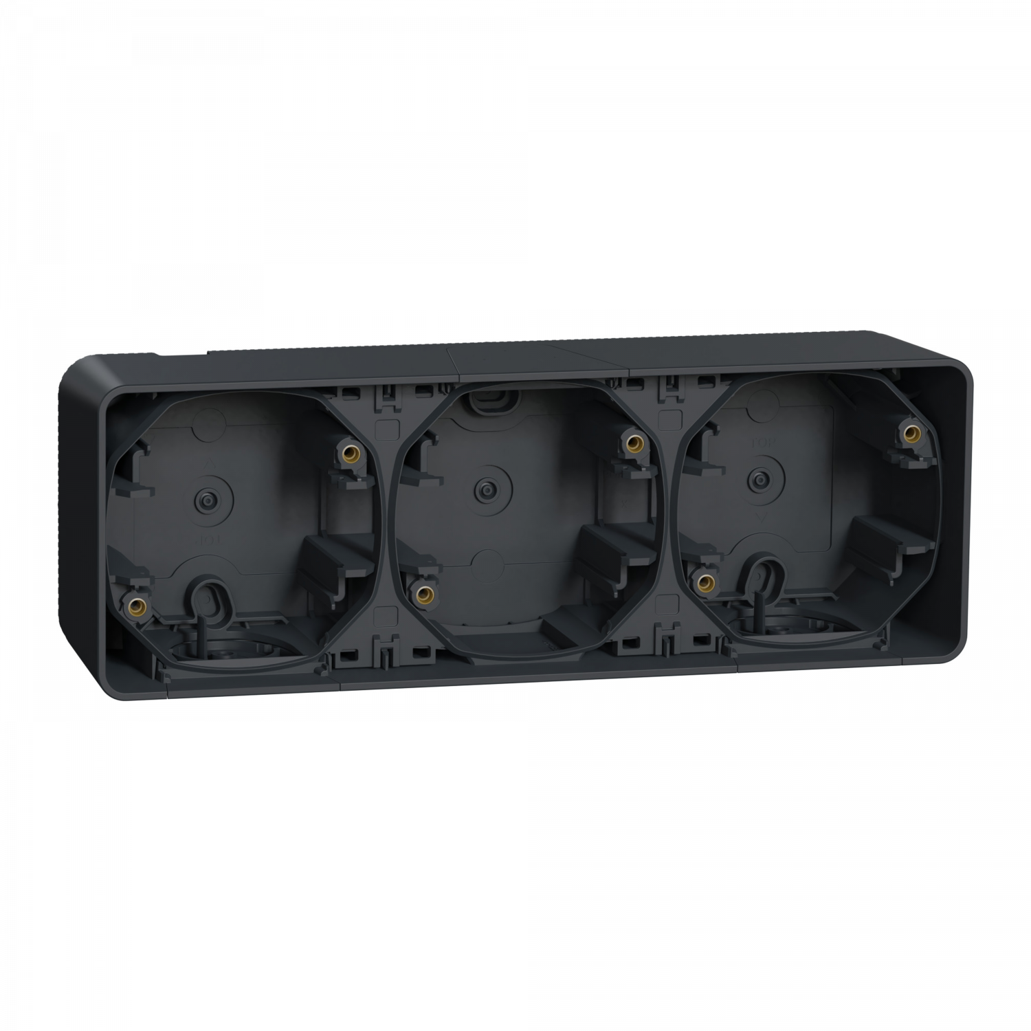 Mureva Styl - Boîte 3 postes horizontale - saillie - IP55 - IK08 - gris