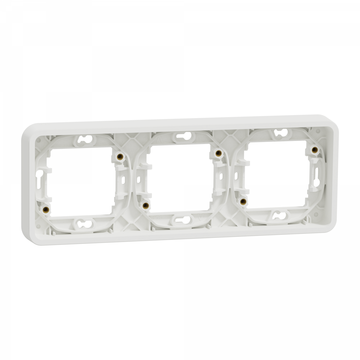 Mureva Styl - Cadre 3 postes horizontal - encastré - IP55 - IK08 - blanc