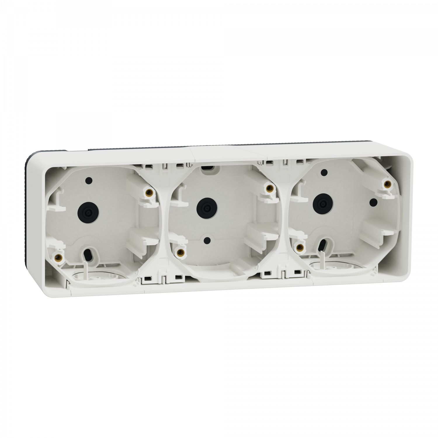 Mureva Styl - Boîte 3 postes horizontale - saillie - IP55 - IK08 - blanc