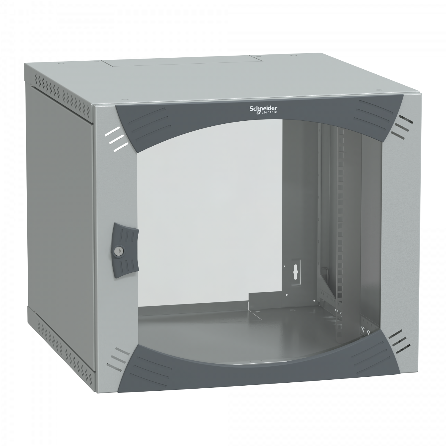 Actassi Coffret mural OPB 9U L600 P600 châssis fixe 19P - porte vitrée - R7035