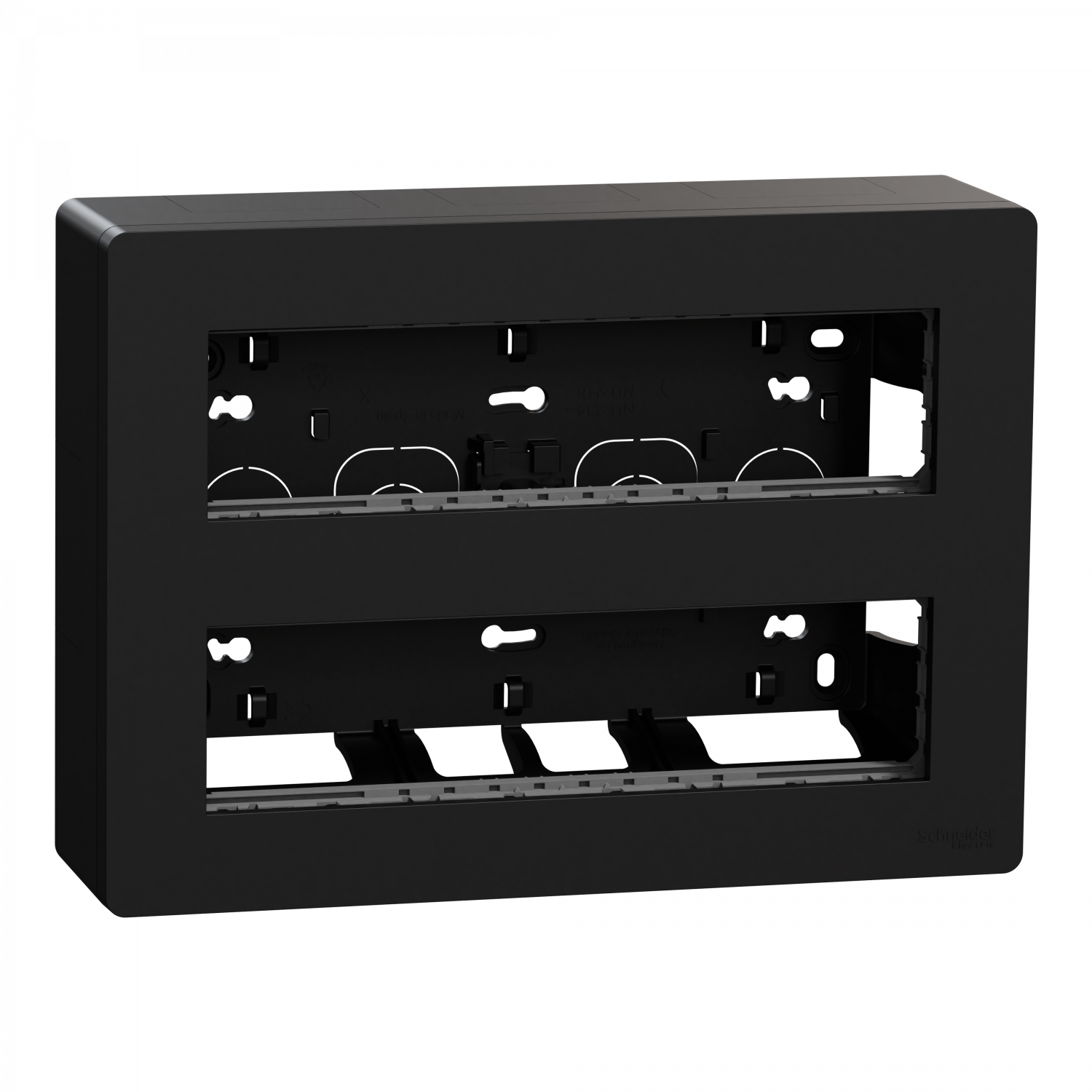 Unica - boîte de concentration saillie complète - 2 rang de 8 mod - anthracite